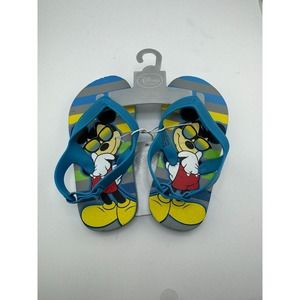 NWT Disney Beach Sandals‎ Flip Flops Boys Size 7/8 Mickey Mouse Comfort Outdoor